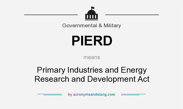 What does PIERD mean? It stands for Primary Industries and Energy Research and Development Act