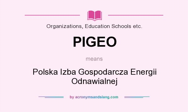 What does PIGEO mean? It stands for Polska Izba Gospodarcza Energii Odnawialnej