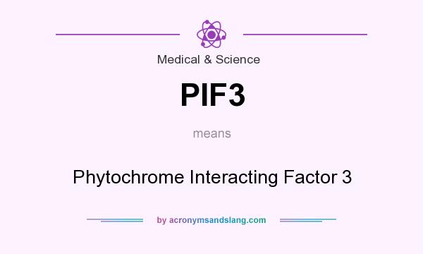 What does PIF3 mean? It stands for Phytochrome Interacting Factor 3