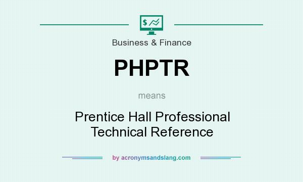 What does PHPTR mean? It stands for Prentice Hall Professional Technical Reference