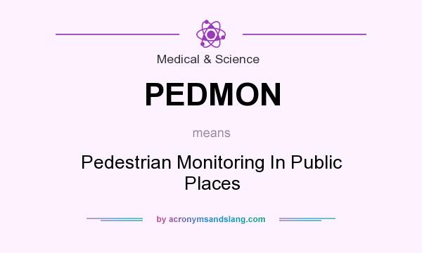 What does PEDMON mean? It stands for Pedestrian Monitoring In Public Places