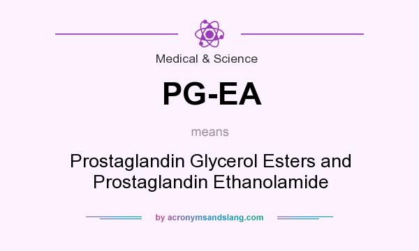 What does PG-EA mean? It stands for Prostaglandin Glycerol Esters and Prostaglandin Ethanolamide