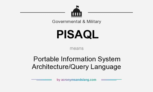 What does PISAQL mean? It stands for Portable Information System Architecture/Query Language