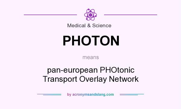 What does PHOTON mean? It stands for pan-european PHOtonic Transport Overlay Network