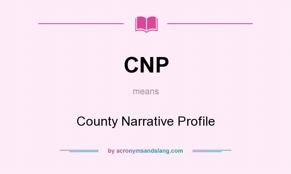 What does CNP mean? It stands for County Narrative Profile