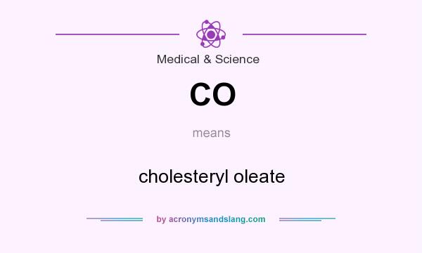 What does CO mean? It stands for cholesteryl oleate