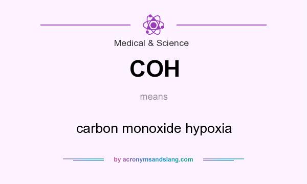 What does COH mean? It stands for carbon monoxide hypoxia