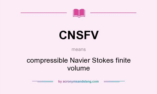 What does CNSFV mean? It stands for compressible Navier Stokes finite volume