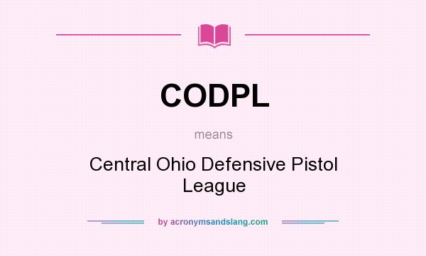 What does CODPL mean? It stands for Central Ohio Defensive Pistol League