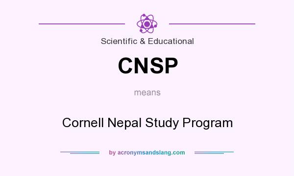 What does CNSP mean? It stands for Cornell Nepal Study Program