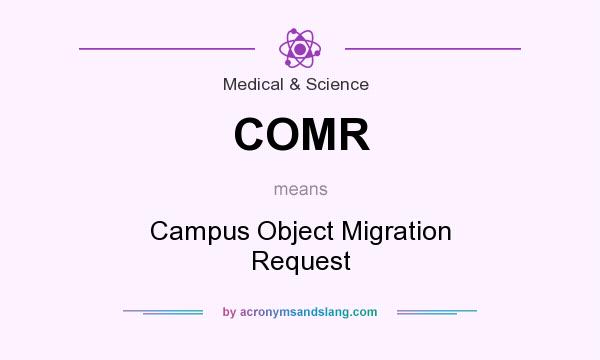 What does COMR mean? It stands for Campus Object Migration Request