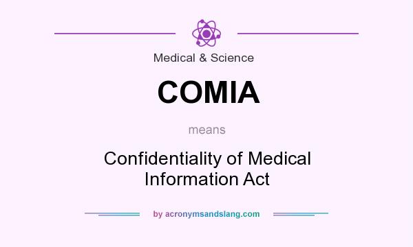What does COMIA mean? It stands for Confidentiality of Medical Information Act