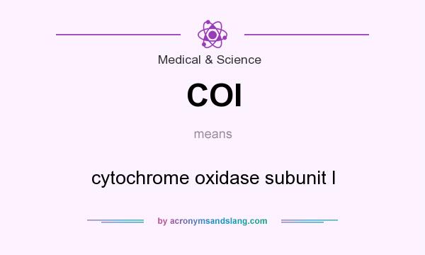 What does COI mean? It stands for cytochrome oxidase subunit I