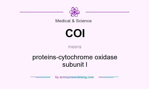 What does COI mean? It stands for proteins-cytochrome oxidase subunit I