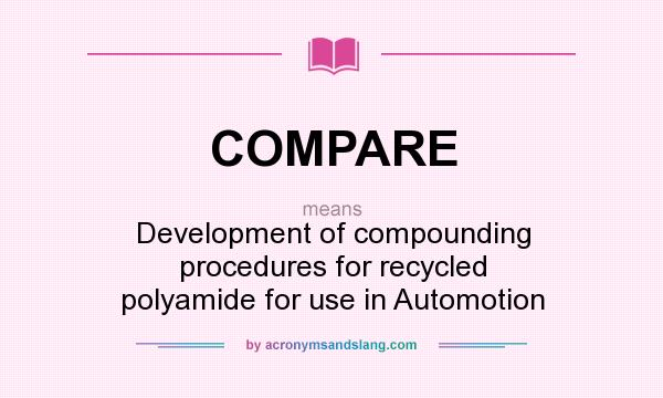 What does COMPARE mean? It stands for Development of compounding procedures for recycled polyamide for use in Automotion