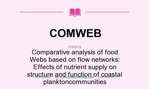 What does COMWEB mean? It stands for Comparative analysis of food Webs based on flow networks: Effects of nutrient supply on structure and function of coastal planktoncommunities