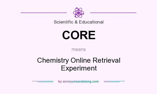 What does CORE mean? It stands for Chemistry Online Retrieval Experiment