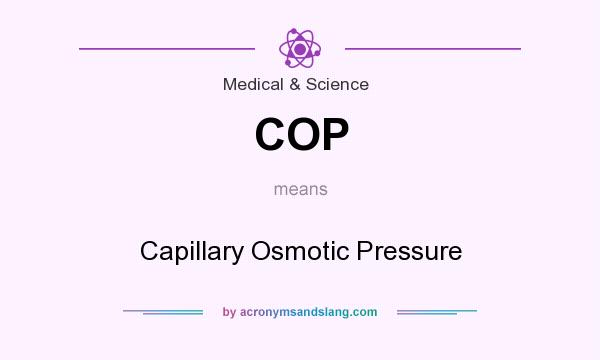 What does COP mean? It stands for Capillary Osmotic Pressure