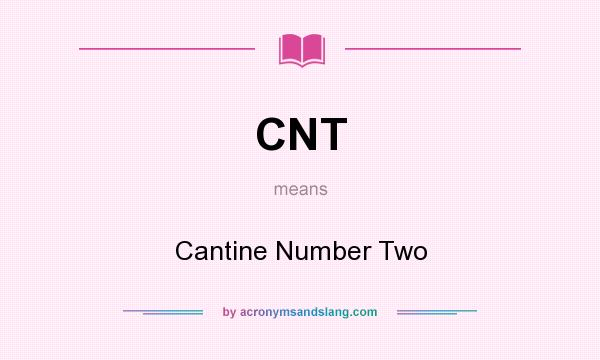 What does CNT mean? It stands for Cantine Number Two