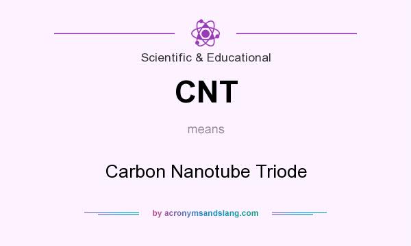 What does CNT mean? It stands for Carbon Nanotube Triode