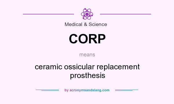 What does CORP mean? It stands for ceramic ossicular replacement prosthesis