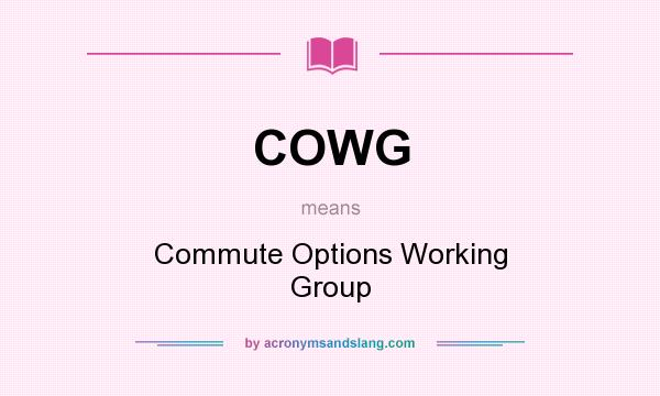 What does COWG mean? It stands for Commute Options Working Group