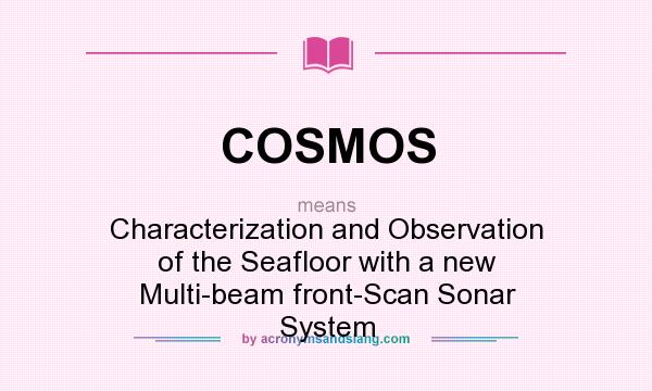 What does COSMOS mean? It stands for Characterization and Observation of the Seafloor with a new Multi-beam front-Scan Sonar System