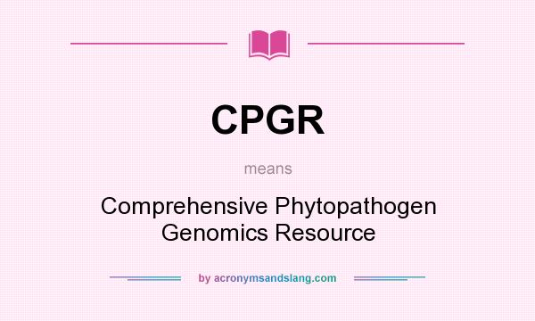 What does CPGR mean? It stands for Comprehensive Phytopathogen Genomics Resource