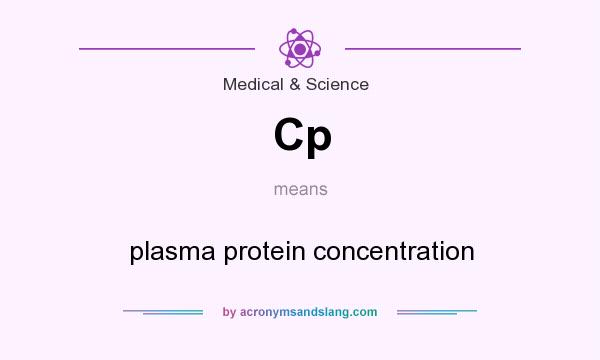 What does Cp mean? It stands for plasma protein concentration