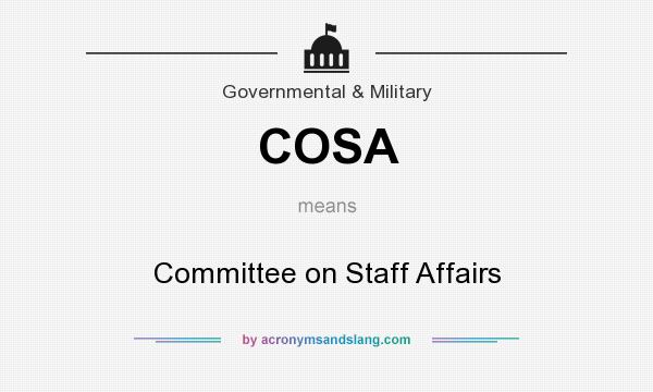 What does COSA mean? It stands for Committee on Staff Affairs