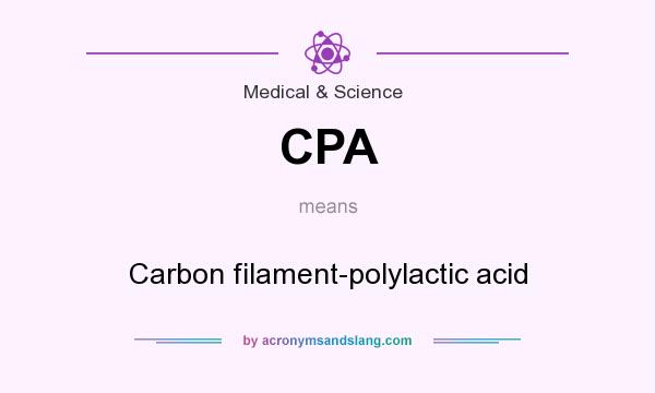 What does CPA mean? It stands for Carbon filament-polylactic acid