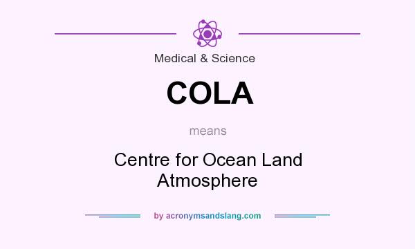 What does COLA mean? It stands for Centre for Ocean Land Atmosphere