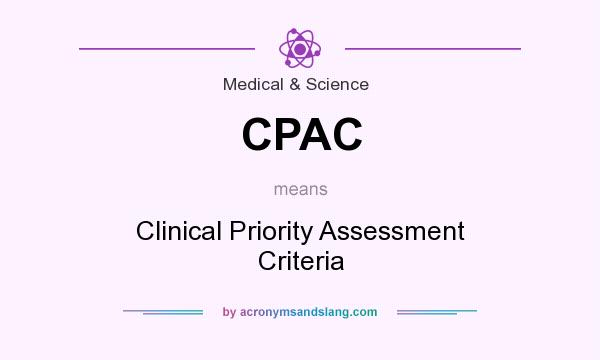 What does CPAC mean? It stands for Clinical Priority Assessment Criteria