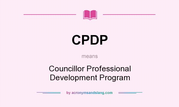 What does CPDP mean? It stands for Councillor Professional Development Program