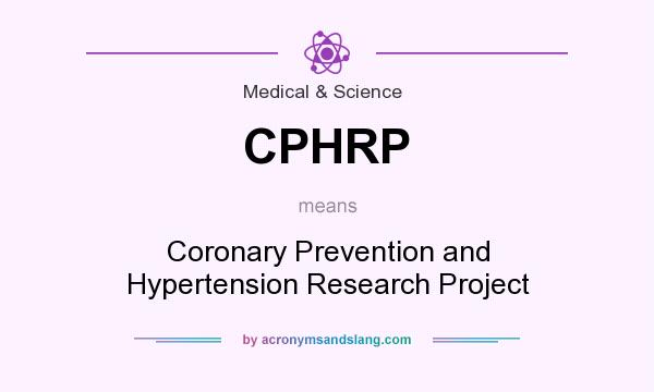 What does CPHRP mean? It stands for Coronary Prevention and Hypertension Research Project