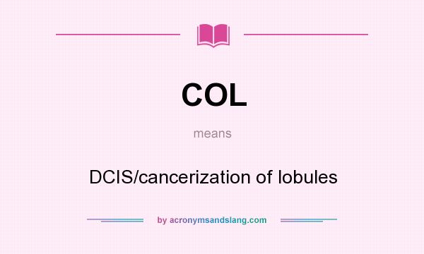 What does COL mean? It stands for DCIS/cancerization of lobules