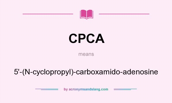 What does CPCA mean? It stands for 5`-(N-cyclopropyl)-carboxamido-adenosine