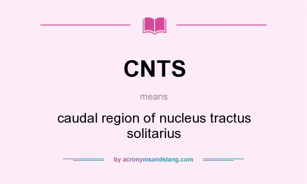 What does CNTS mean? It stands for caudal region of nucleus tractus solitarius