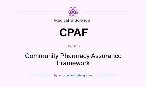 What does CPAF mean? It stands for Community Pharmacy Assurance Framework