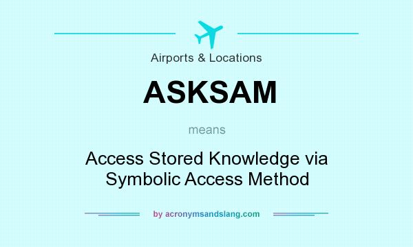 What does ASKSAM mean? It stands for Access Stored Knowledge via Symbolic Access Method