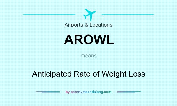 What does AROWL mean? It stands for Anticipated Rate of Weight Loss