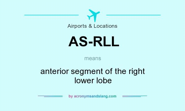 What does AS-RLL mean? It stands for anterior segment of the right lower lobe