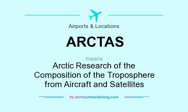 What does ARCTAS mean? It stands for Arctic Research of the Composition of the Troposphere from Aircraft and Satellites