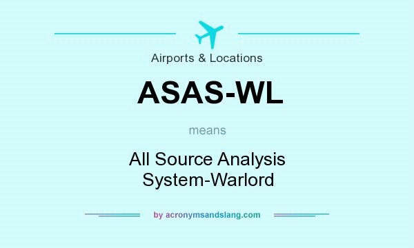 What does ASAS-WL mean? It stands for All Source Analysis System-Warlord