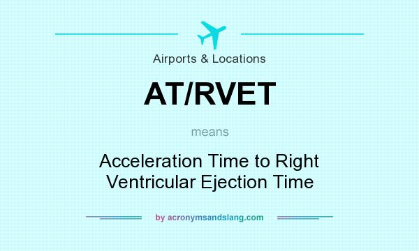 What does AT/RVET mean? It stands for Acceleration Time to Right Ventricular Ejection Time