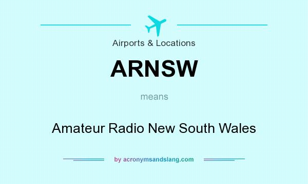 What does ARNSW mean? It stands for Amateur Radio New South Wales