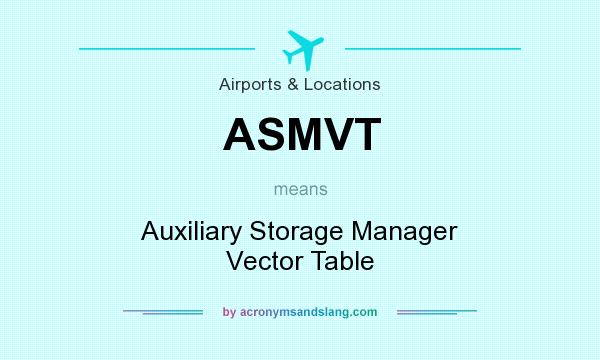 What does ASMVT mean? It stands for Auxiliary Storage Manager Vector Table