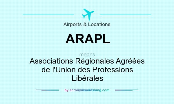 What does ARAPL mean? It stands for Associations Régionales Agréées de l`Union des Professions Libérales