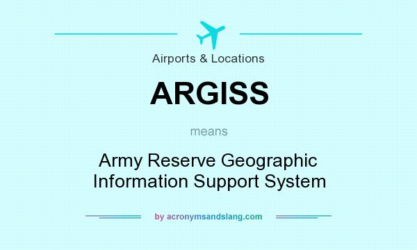 What does ARGISS mean? It stands for Army Reserve Geographic Information Support System