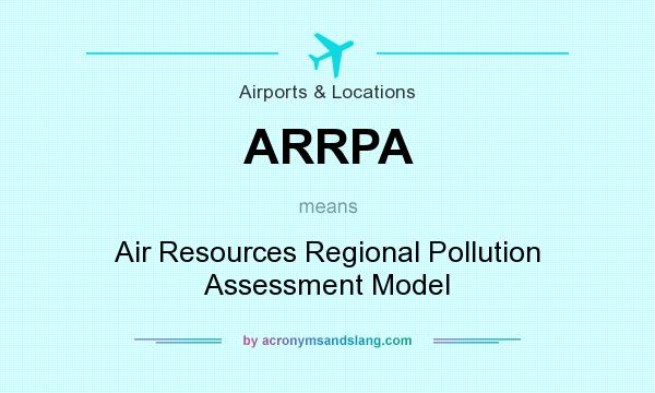 What does ARRPA mean? It stands for Air Resources Regional Pollution Assessment Model